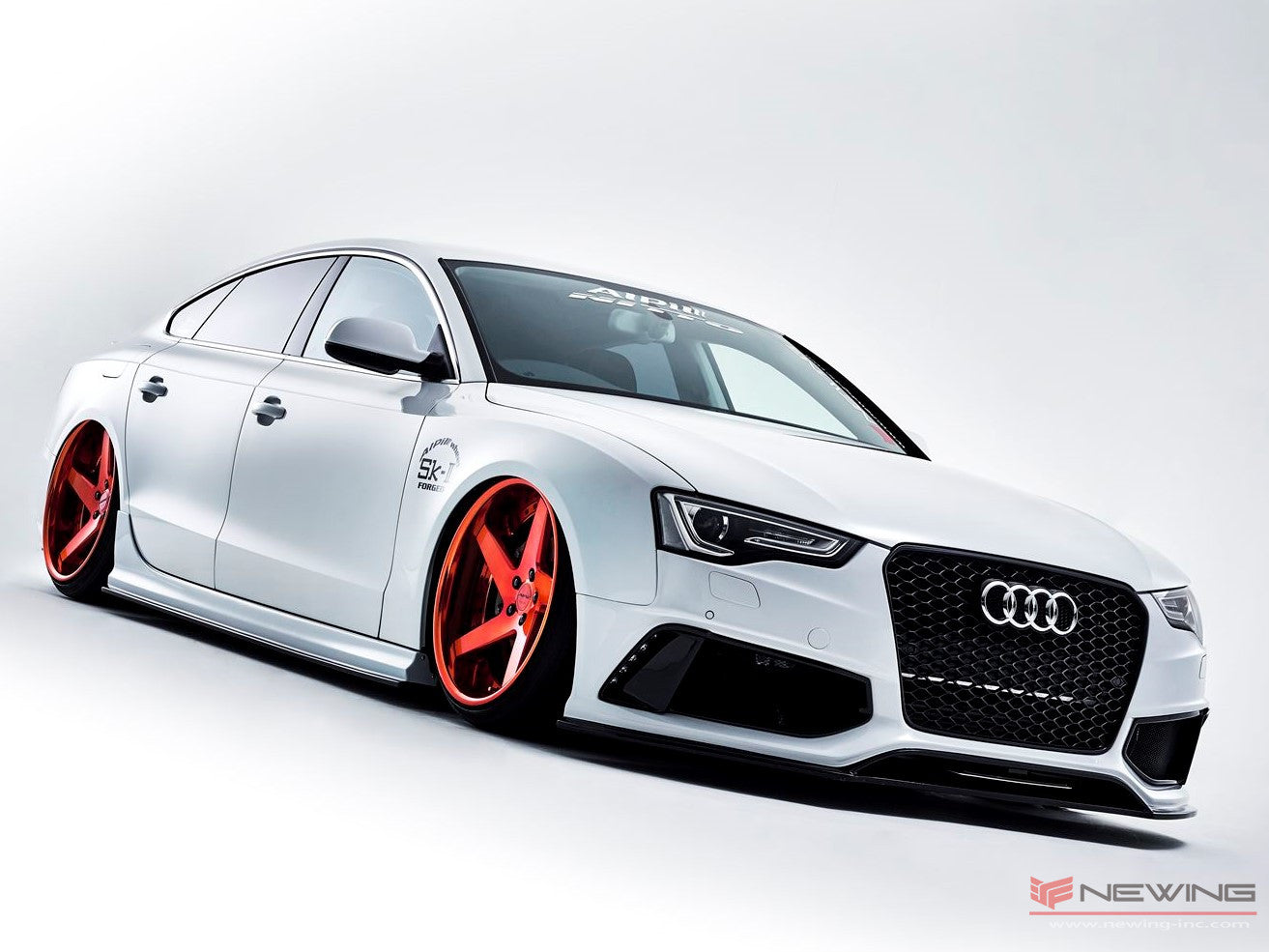 Audi A5 (8T) NEWING Alpil Original Front Bumper Spoiler（LEDデイライト付）